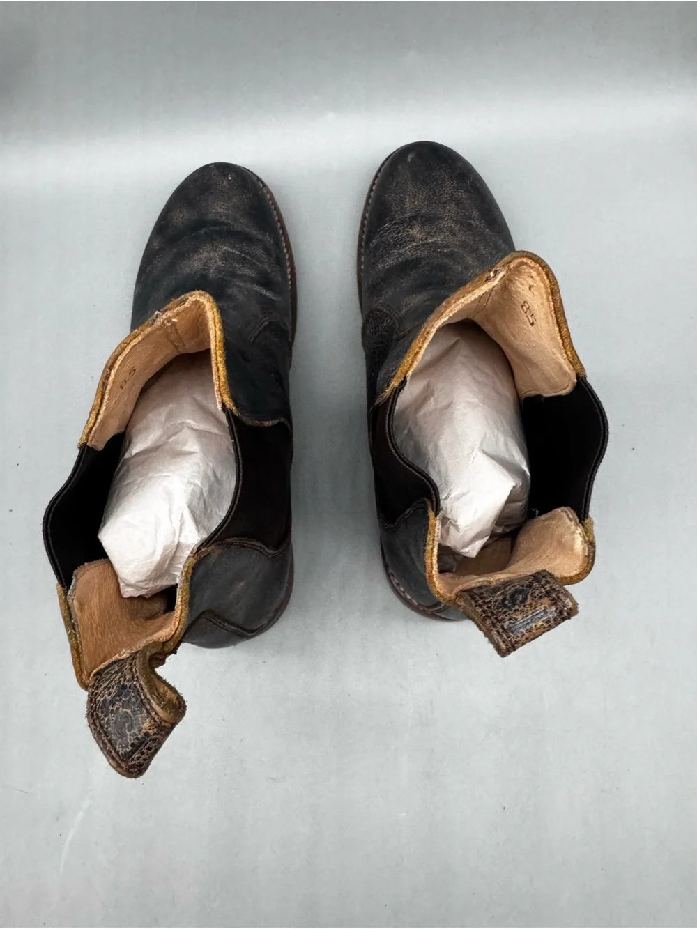 Bed Stu Womens Yurisa Ankle Booties US 8.5 M EU 39 Black Distressed Leather
